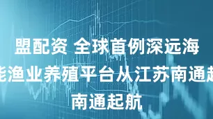 盟配资 全球首例深远海智能渔业养殖平台从江苏南通起航